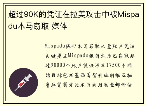 超过90K的凭证在拉美攻击中被Mispadu木马窃取 媒体