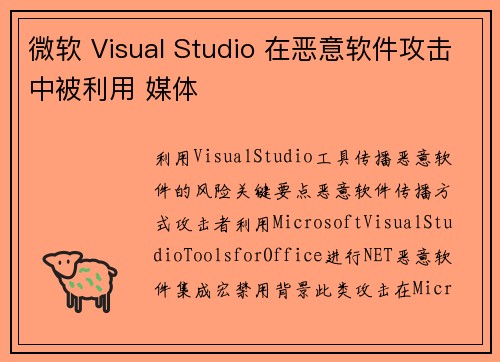 微软 Visual Studio 在恶意软件攻击中被利用 媒体